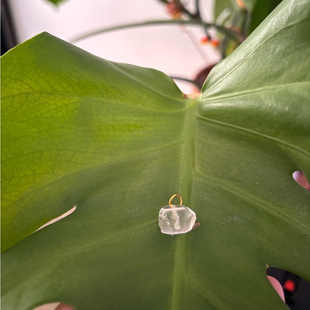 Gold Raw Moonstone Pendant